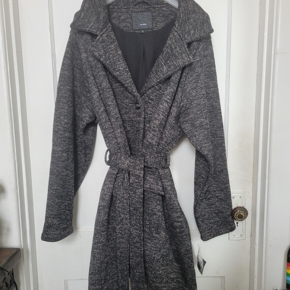 Steve Madden oversized coat in black and white - Picture 4 of 6